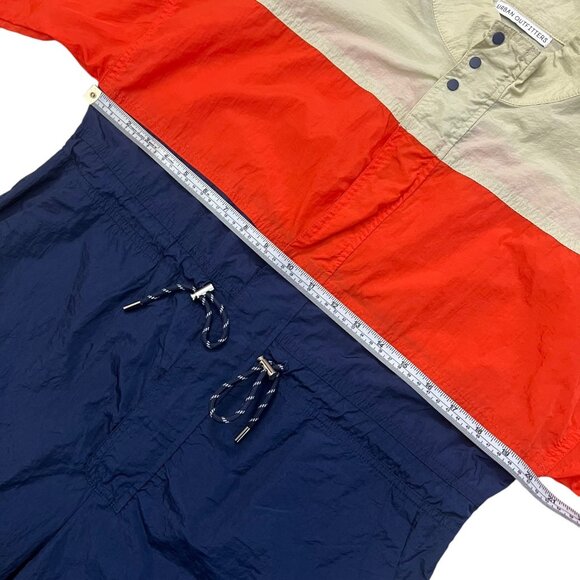 Urban Outfitters Copenhagen Nylon Jumpsuit Small Orange Navy Retro Gorpcore - Picture 13 of 16